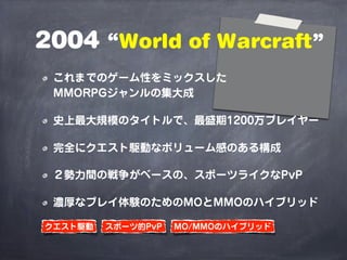 MMORPGで考えるゲームデザイン（2014年改訂版）