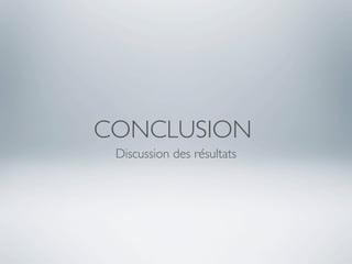 CONCLUSION
 Discussion des résultats
 