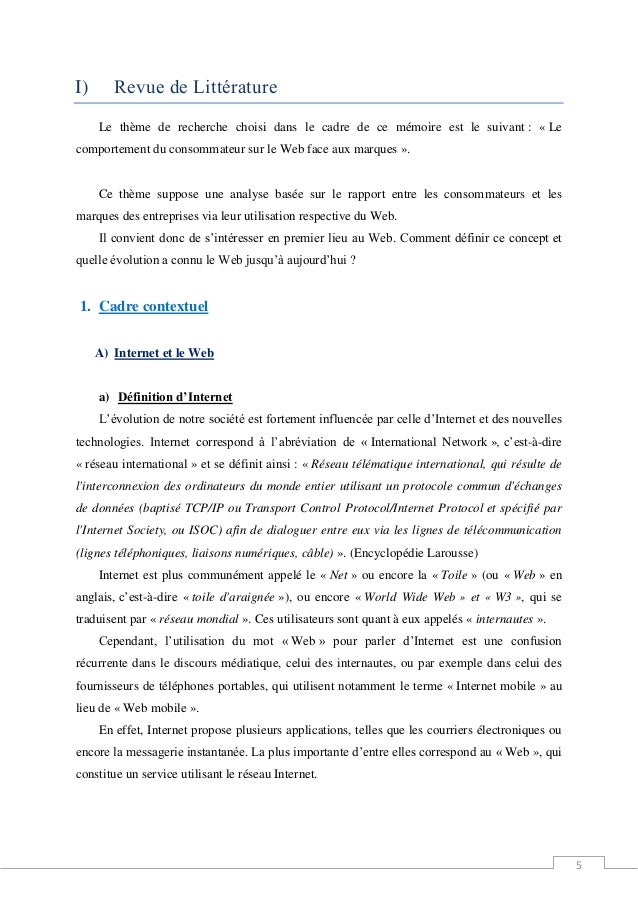 Exemple De Memoire En Litterature