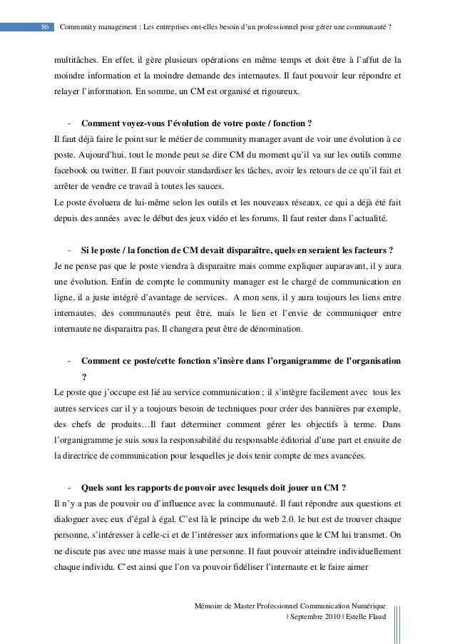 Mémoire Master 2  Community management les entreprises ontelles bes…