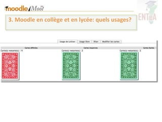 3. Moodle en collège et en lycée: quels usages?
 