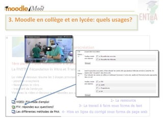 3. Moodle en collège et en lycée: quels usages?
 