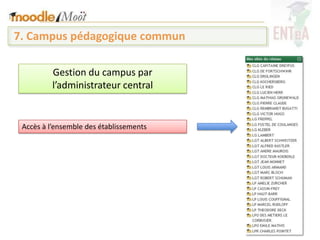 7. Campus pédagogique commun

          Gestion du campus par
          l’administrateur central


 Accès à l’ensemble des établissements
 