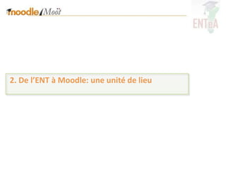 2. De l’ENT à Moodle: une unité de lieu
 