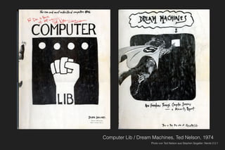 Computer Lib / Dream Machines, Ted Nelson, 1974
Photo von Ted Nelson aus Stephen Segaller: Nerds 2.0.1
 
