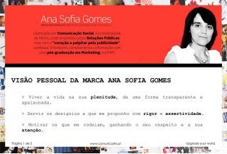 Mapa da Marca Pessoal Ana Sofia Gomes