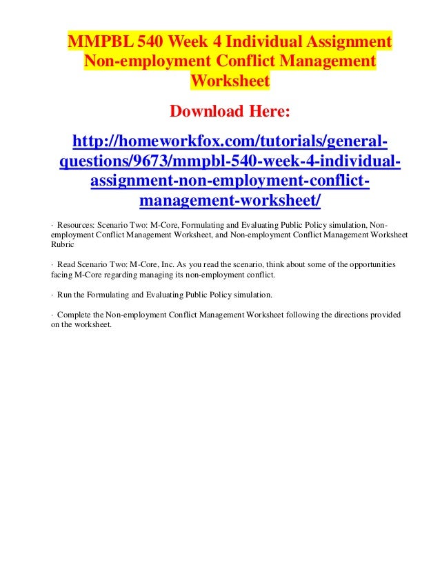 Non employment conflict management worksheet essay image