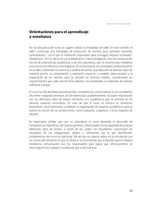 Optativos. Planes de estudio 2018
10
 