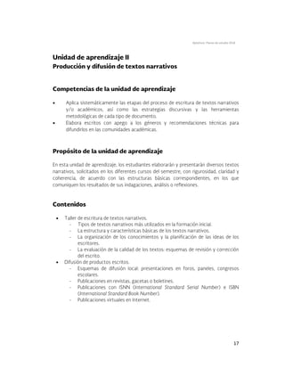 Optativos. Planes de estudio 2018
17




 