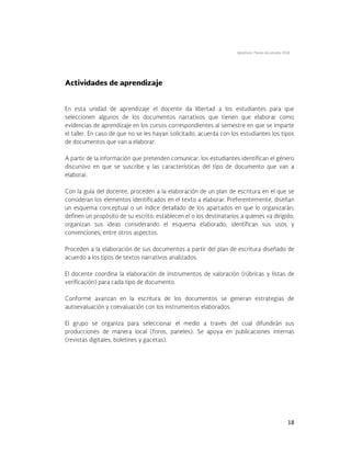 Optativos. Planes de estudio 2018
18
 