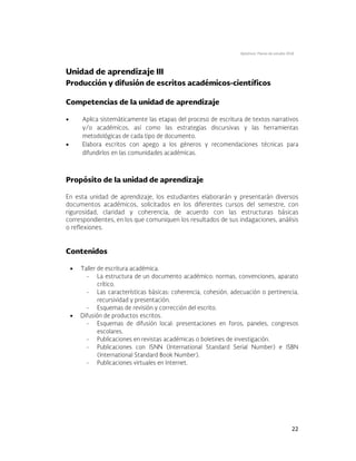 Optativos. Planes de estudio 2018
22




 