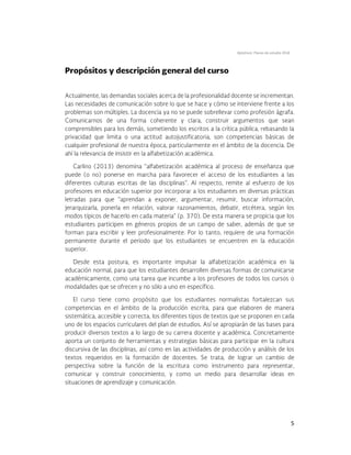 Optativos. Planes de estudio 2018
5
 