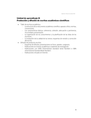 Optativos. Planes de estudio 2018
9


 