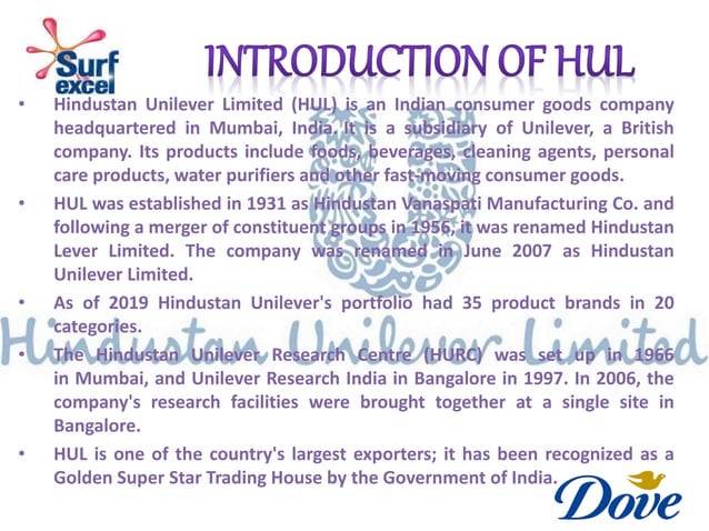 HUL (hindustan unilever limited) #brandanalysis | PPTX