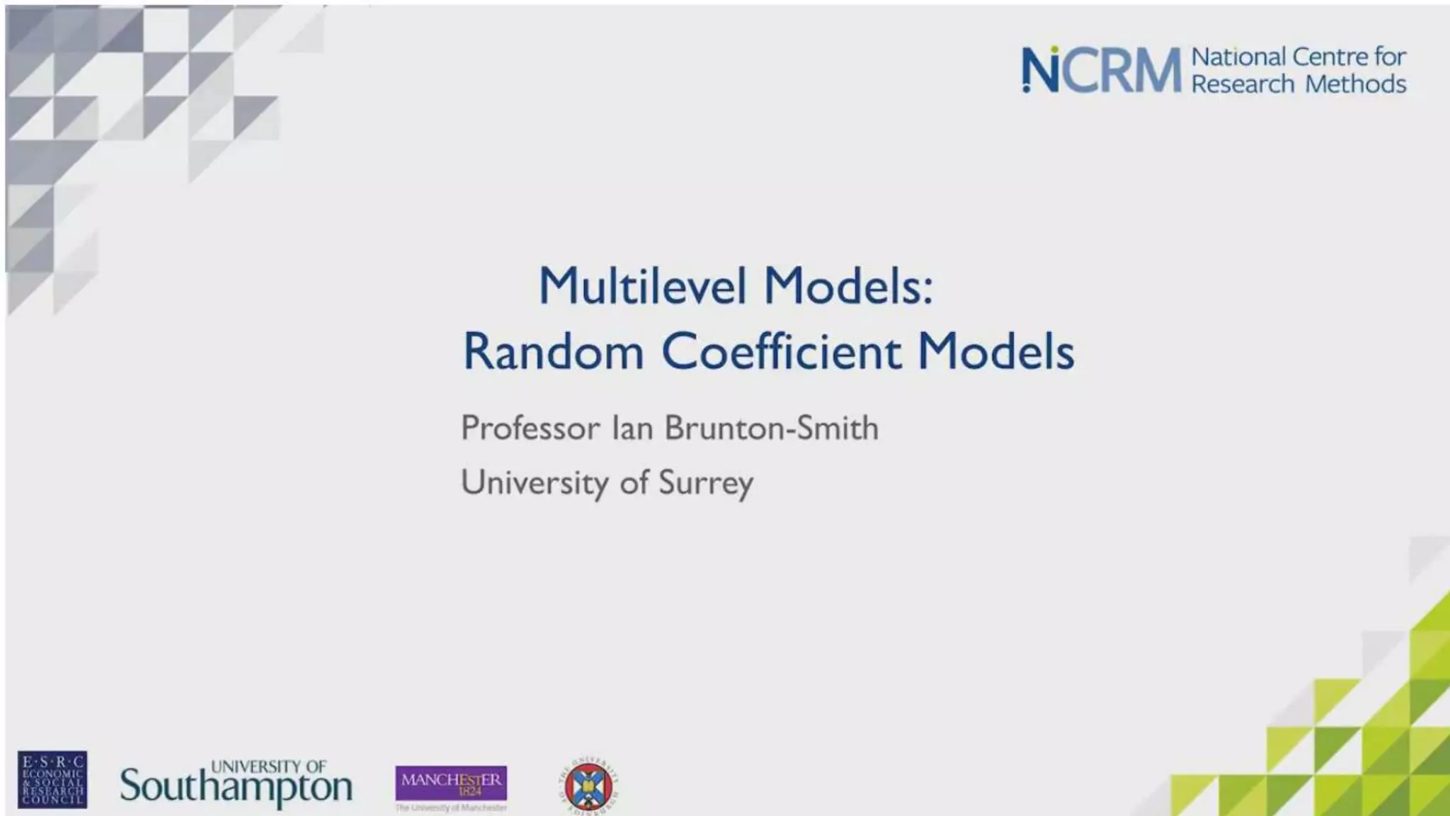 Multilevel models:random coefficient models | PPTX
