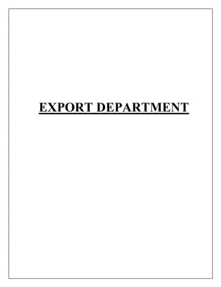 EXPORT DEPARTMENT
 