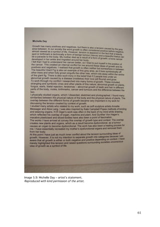 Image 5.9: Michelle Day – artist’s statement.
Reproduced with kind permission of the artist.

	
  

61	
  

 
