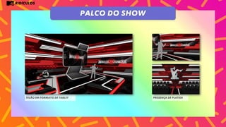 RIDÍCULOS
Palco do show
Telão em formato de Tablet Presença de plateia
 