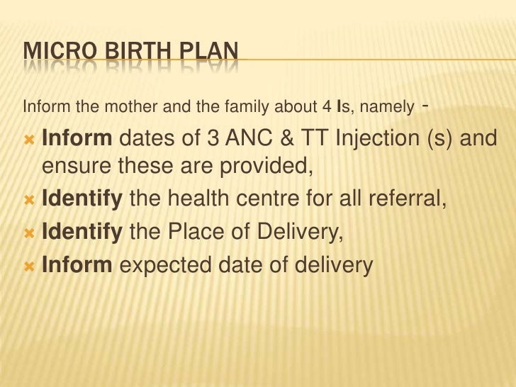 maternal mortality birth plan introduction