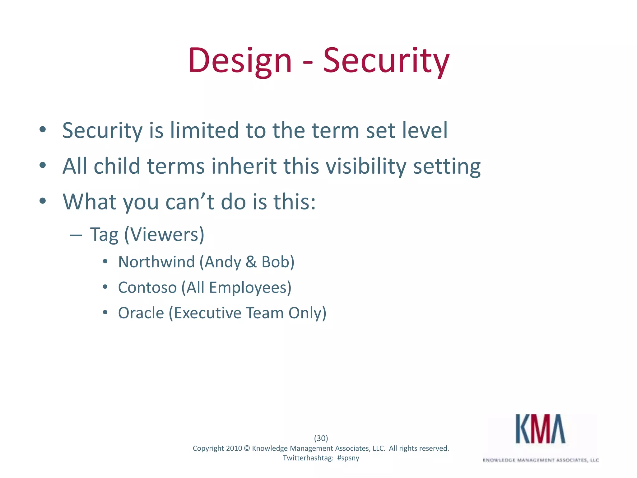 Design – Dynamic External TagsOne way data import limits BCS provides alternative tag techniquesBCS data source can be maintained externally, or by publishing the source as an External List.  External Lists act almost identically to native SharePoint lists in the UI.