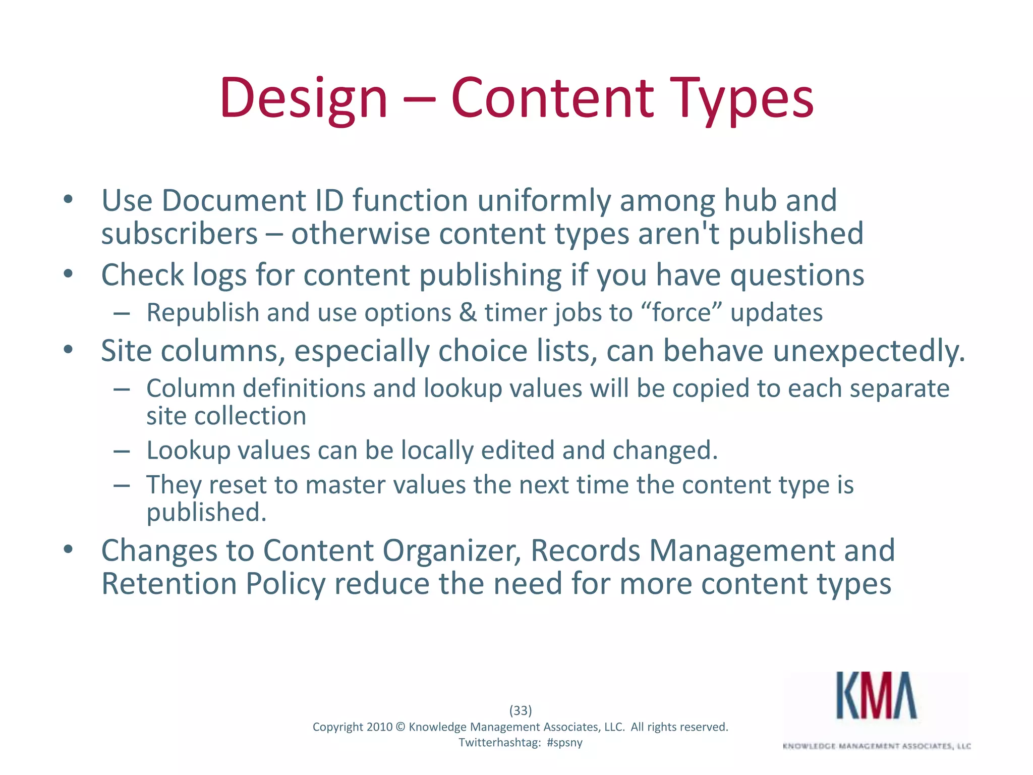 Design - Shared Service ApplicationsThe 2007 Shared Services Provider has been broken up.  Each of its elements is now a Shared Service ApplicationMMS is also a Shared Service ApplicationRecords/librarians/IA can administer metadata without becoming farm admins