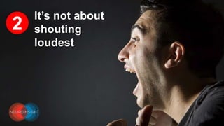 It’s not about
shouting
loudest
2
 
