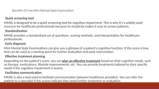Comprehensive Overview of the Mini-Mental State Examination (MMSE) for