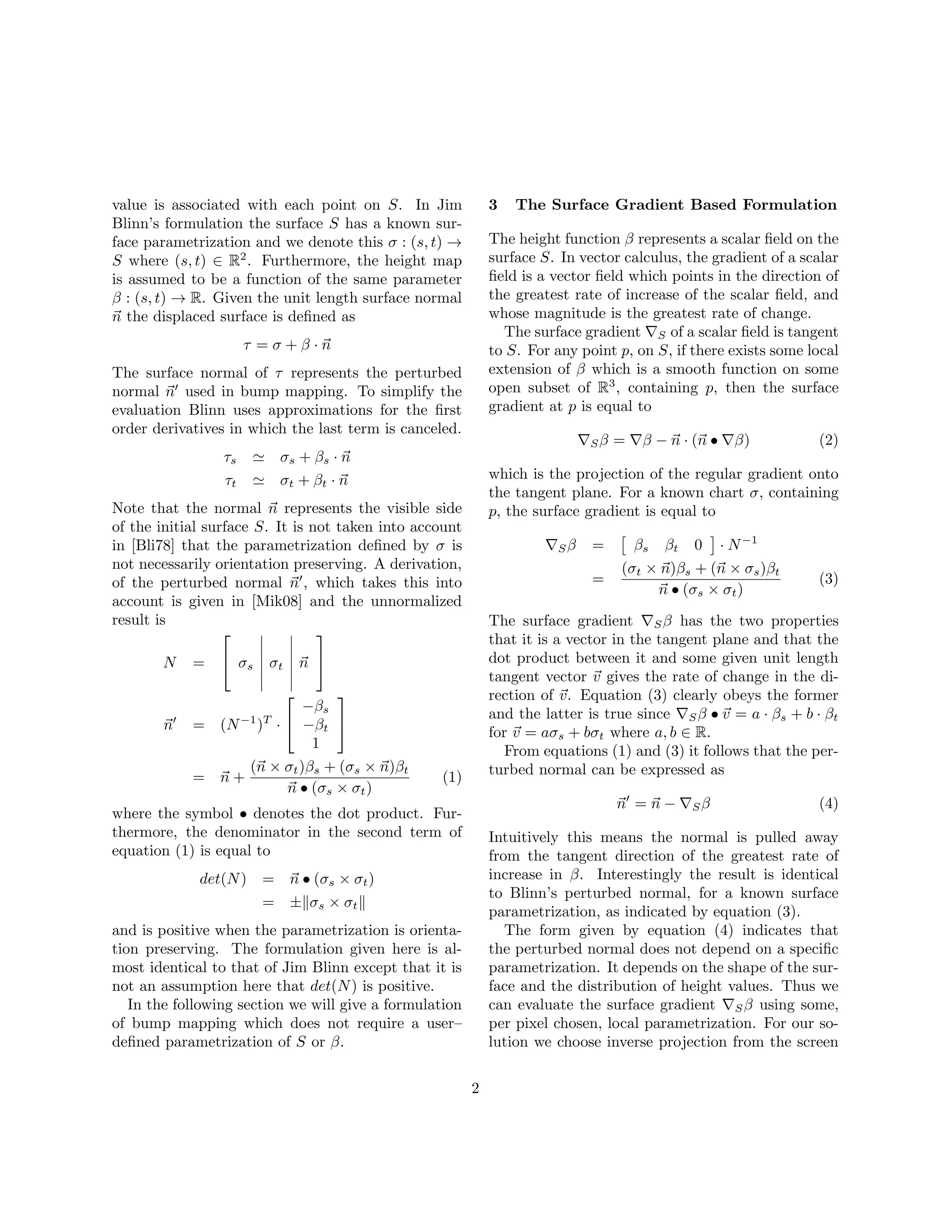 Bump Mapping Unparametrized Surfaces on the GPU | PDF