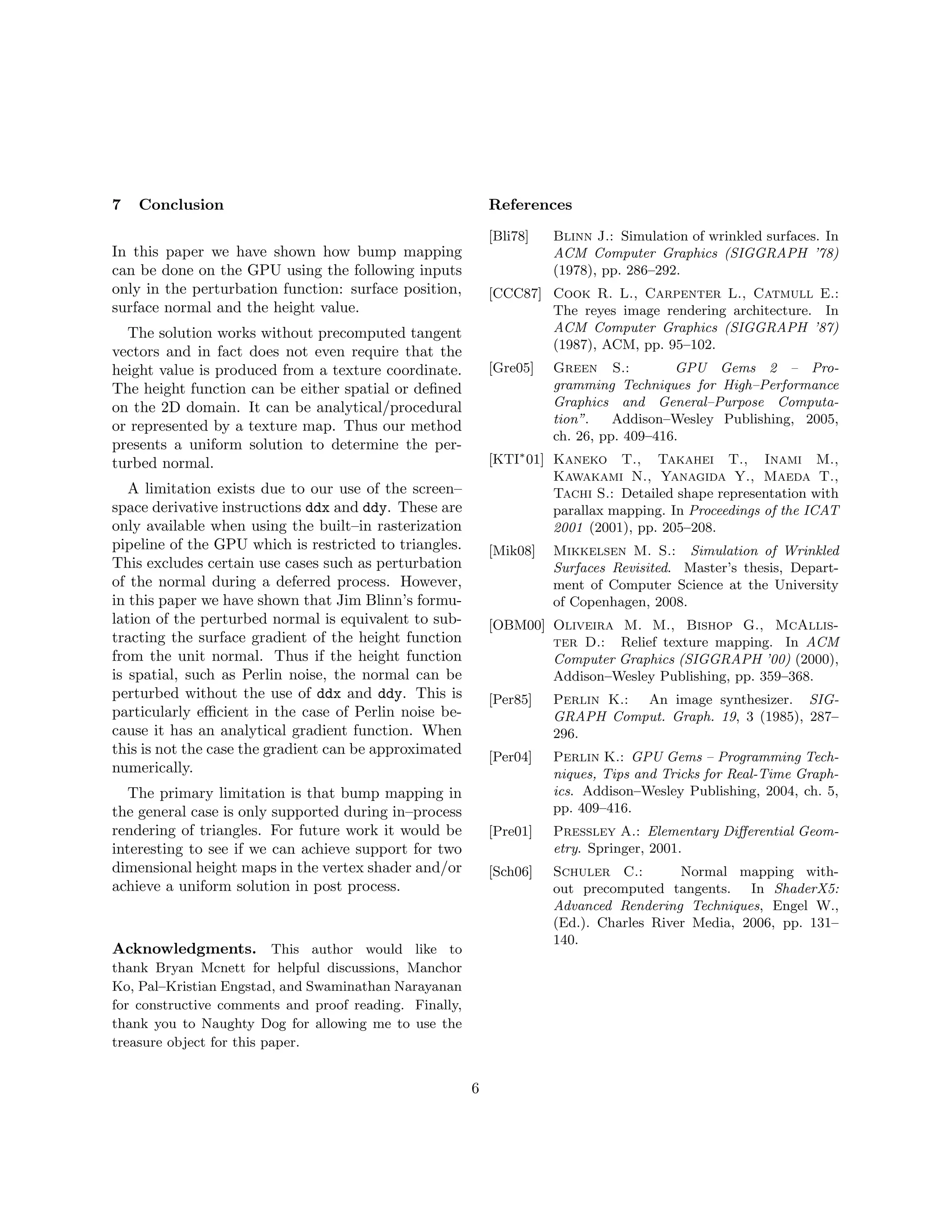 Bump Mapping Unparametrized Surfaces on the GPU | PDF