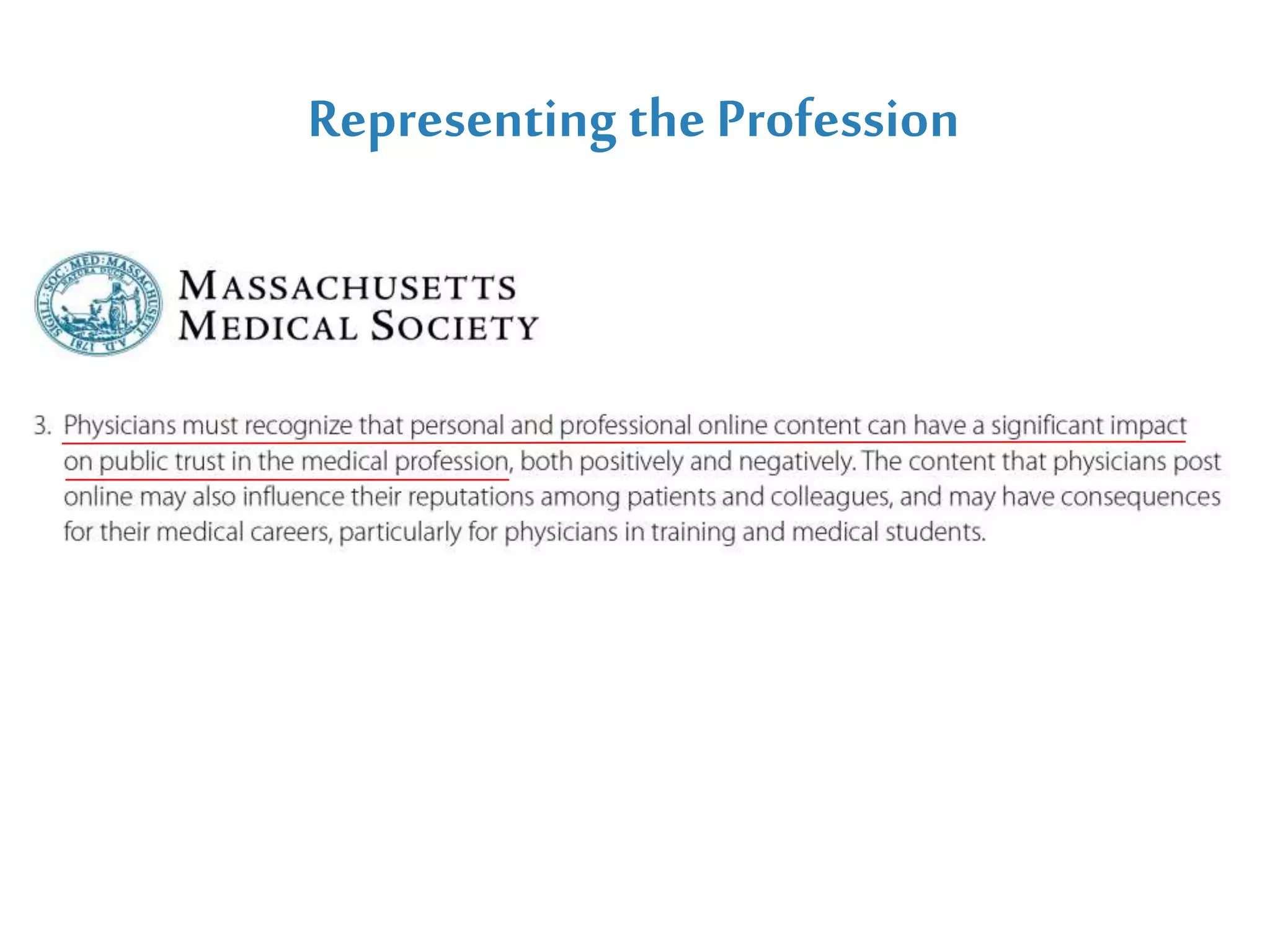 Representing the Profession
 