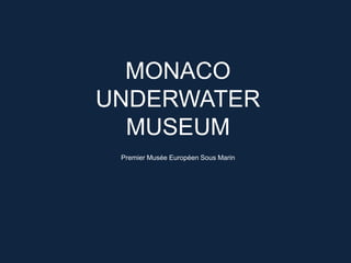 MONACO
UNDERWATER
MUSEUM
Premier Musée Européen Sous Marin

 