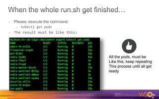 o Please, execute the command:
o kubectl get pods
o The result must be like this:
41
All the pods, must be
Like this, keep repeating
This process until all get
ready
 