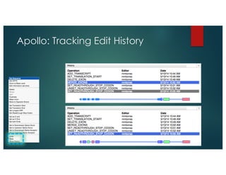 Apollo: Tracking Edit History
 