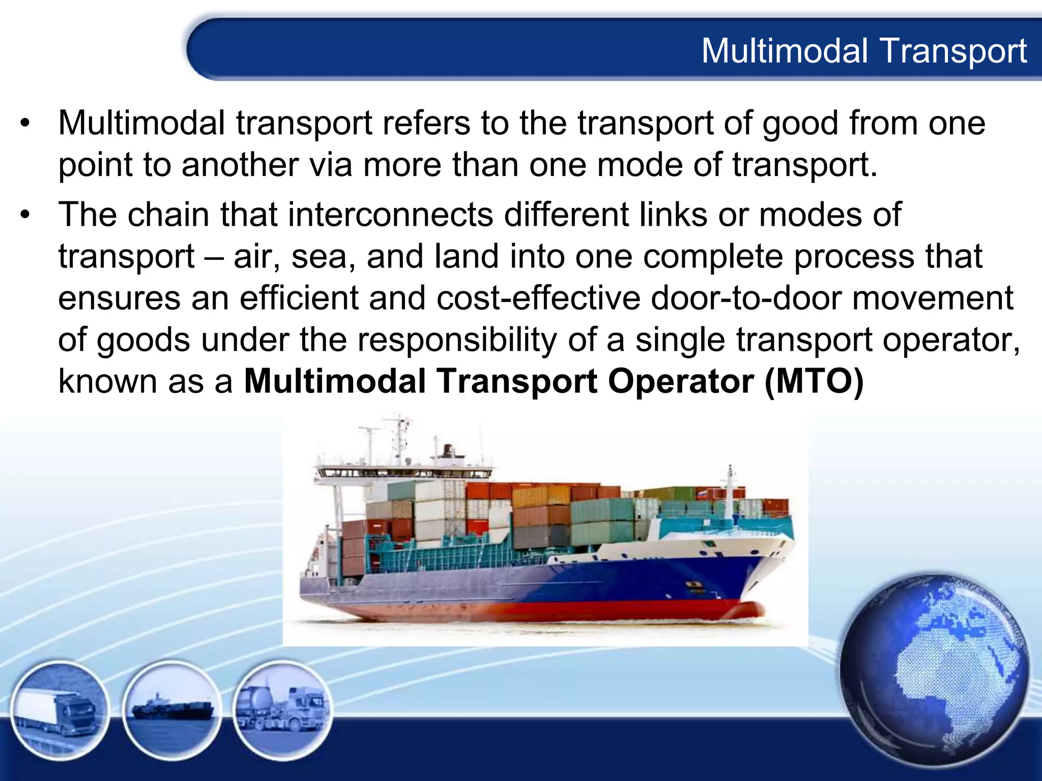 Multimodal Transport in an Indian Perspective | PPTX