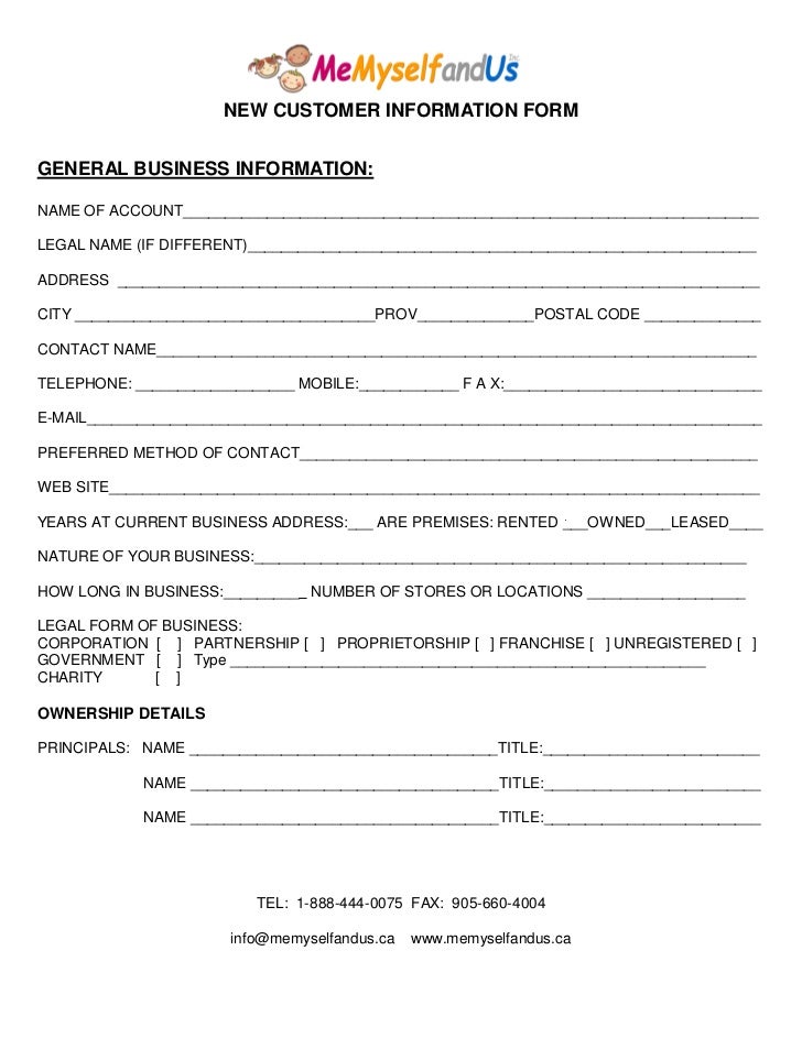 M M U New Customer Form