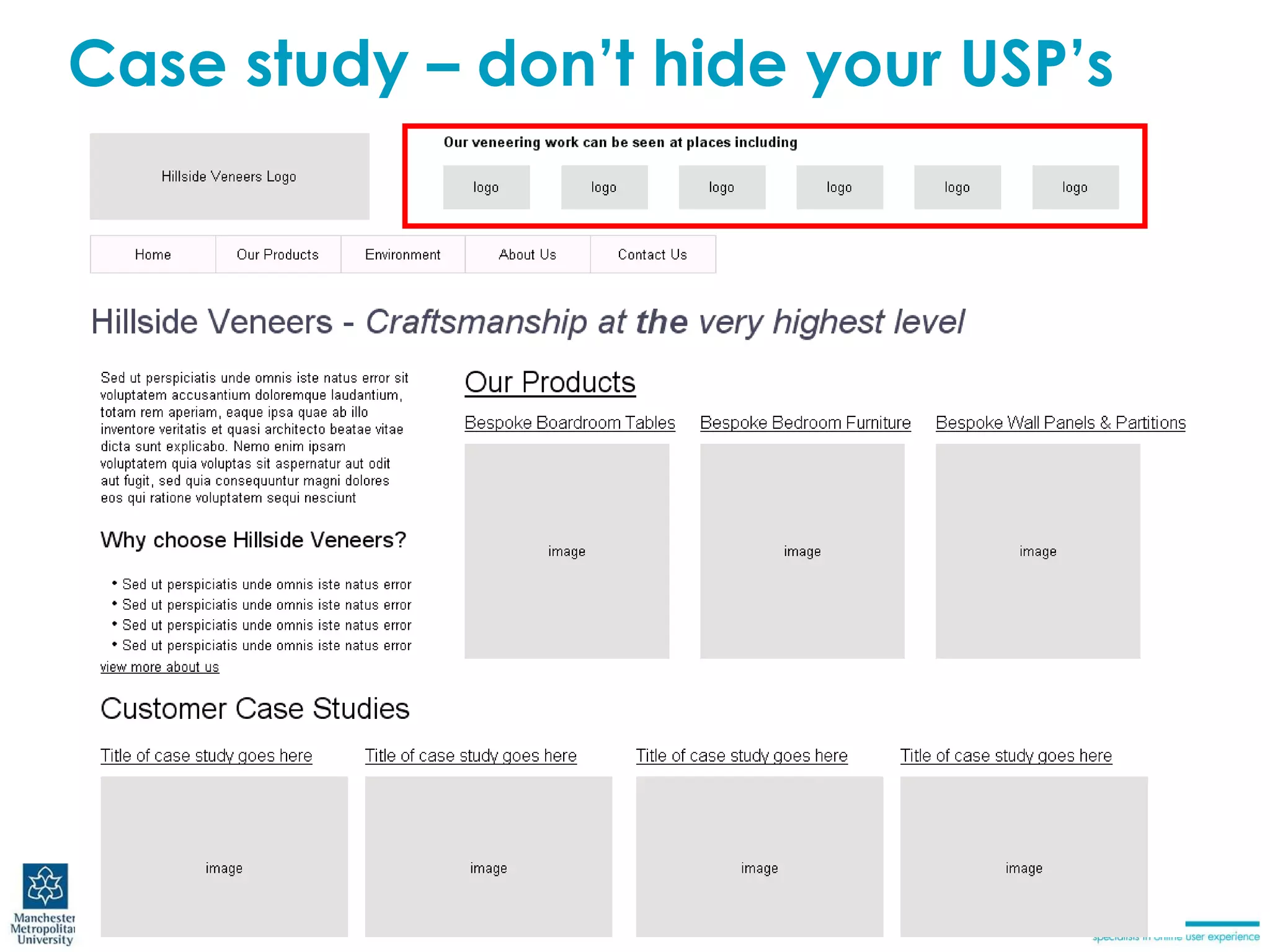 Case study – don’t hide your USP’s 
