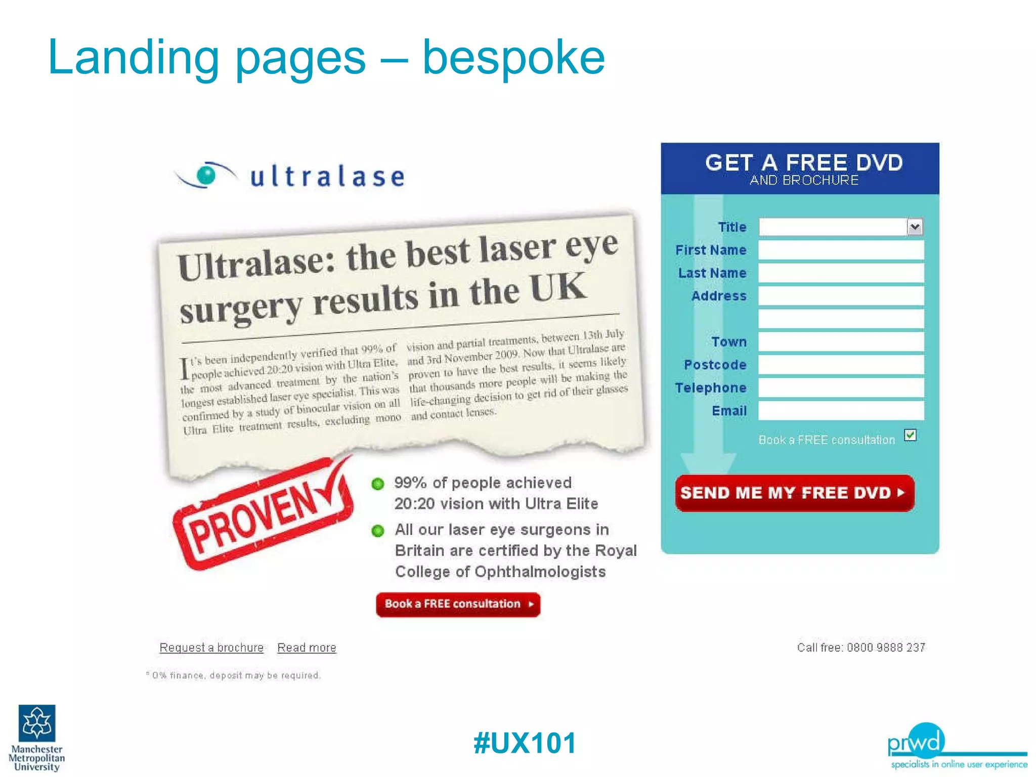 Landing pages – bespoke 