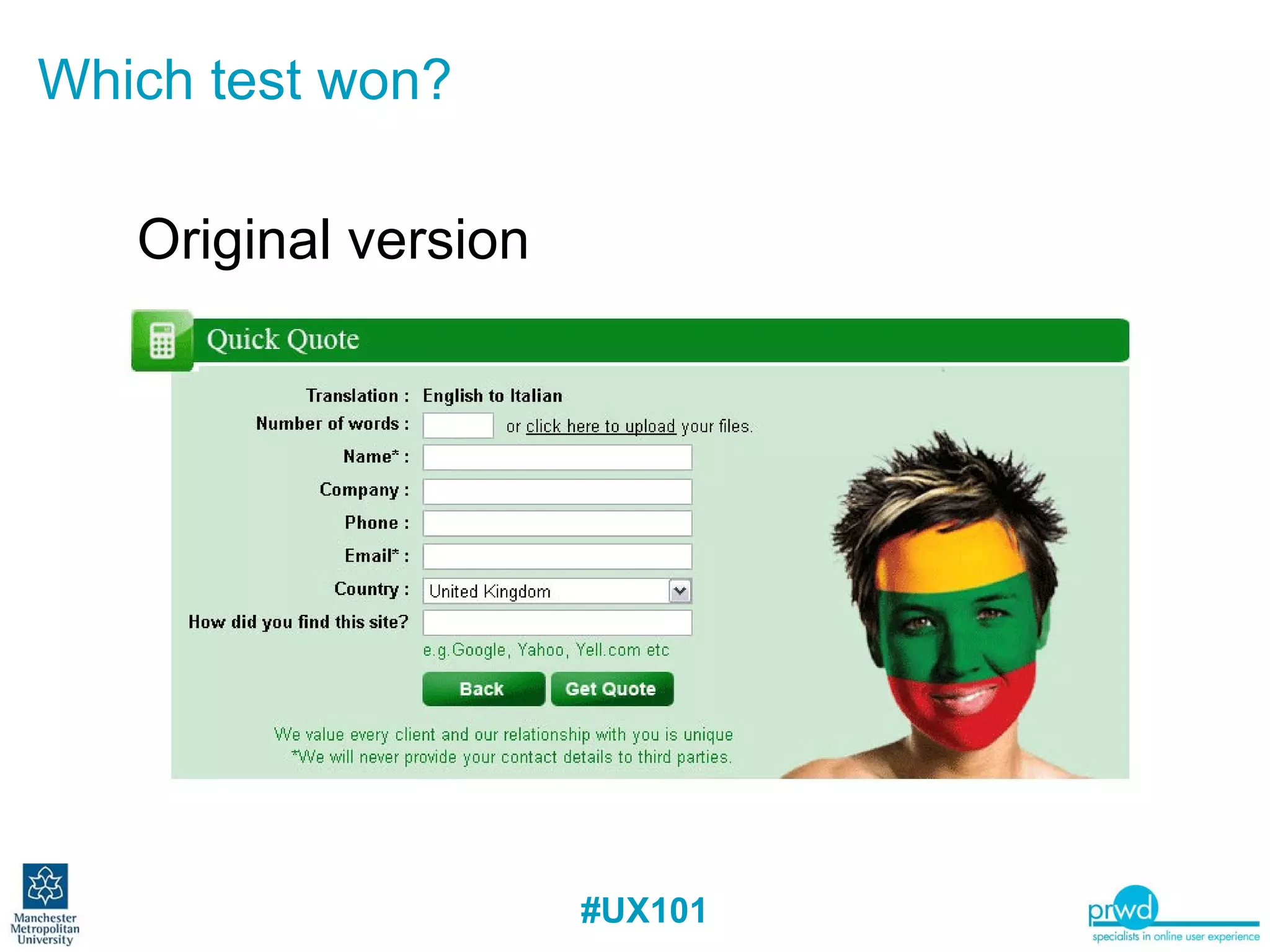 Which test won? Original version 