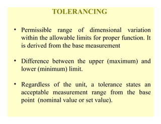 Permissible Values Metrology Measurements Unit 3 Materialss | PPTX