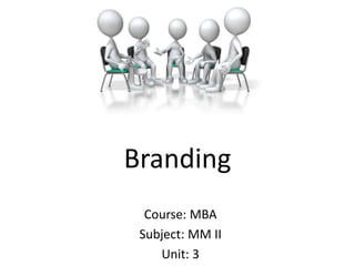 Branding
Course: MBA
Subject: MM II
Unit: 3
 
