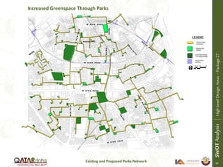 Existing and Proposed Parks Network
Increased Greenspace Through Parks
SWOTAnalysisHighLevelDesignAreas–Package27
69
 