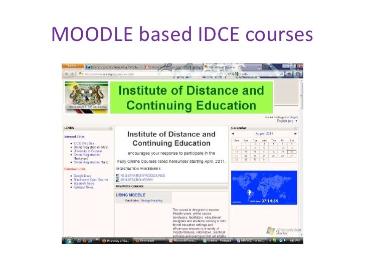 Implementing moodle at university of guyana