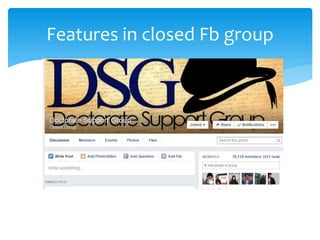 Features in closed Fb group
 