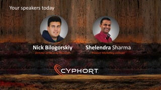 Your speakers today
Nick Bilogorskiy
Director of Security Research
Shelendra Sharma
Product Marketing Director
 