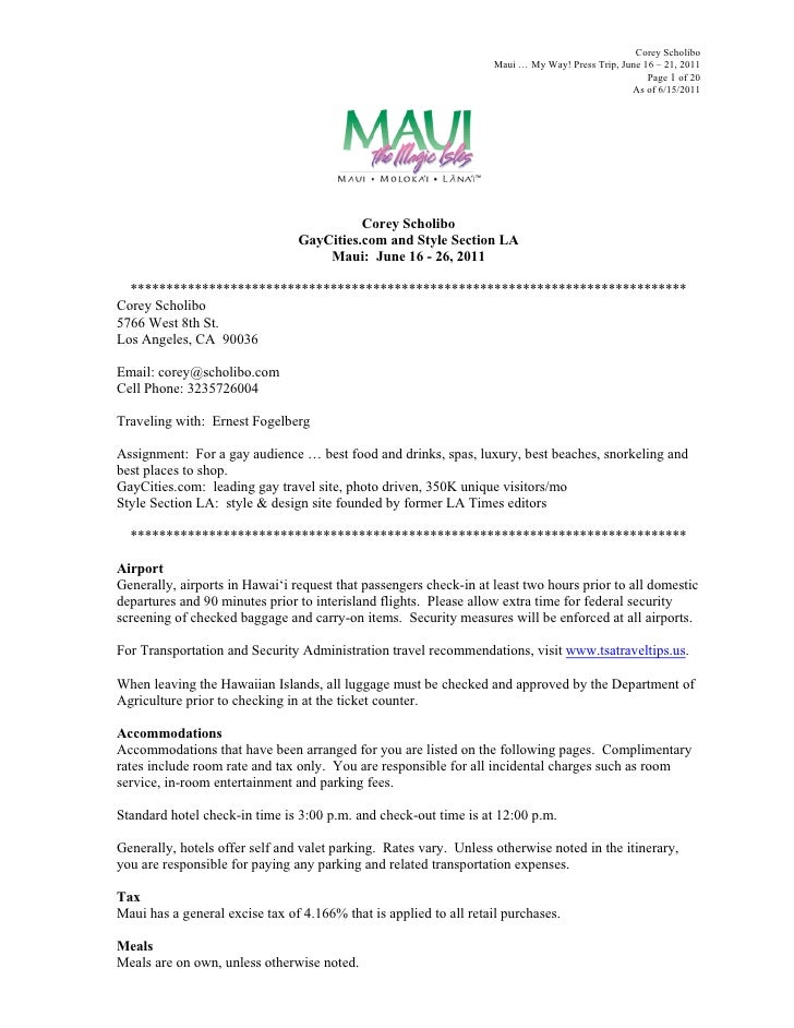 mmw detailed daily itinerary final corey scholibo daily itinerary