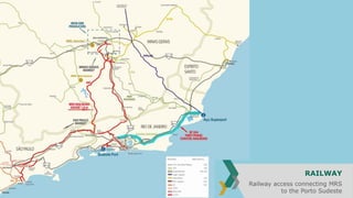 RAILWAY
Railway access connecting MRS
to the Porto Sudeste
 