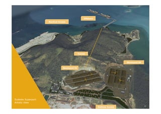 Offshore
                    Nautical Access




                                               Tunnel



                                                                                Stockyard 06

                                Stockyard 32




Sudeste Superport
Artistic View
                                                                                               21
                                                               Railway Access
 