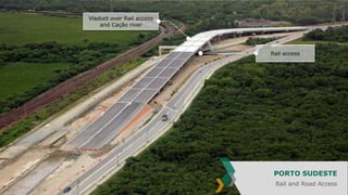 Viaduct over Rail access
and Cação river

Rail access

PORTO SUDESTE
Rail and Road Access

 