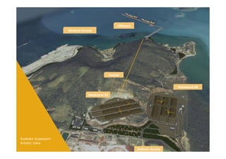 Offshore
                    Nautical Access




                                               Tunnel



                                                                                Stockyard 06

                                Stockyard 32




Sudeste Superport
Artistic View
                                                                                               19
                                                               Railway Access
 
