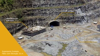 Entrada do Túnel



    Infraestrutura da
    Subestação




                                             Base de Concreto da
                                             Casa de Transferência




Superporto Sudeste
Pátio com Elevação 32 m
                                                                 28
 
